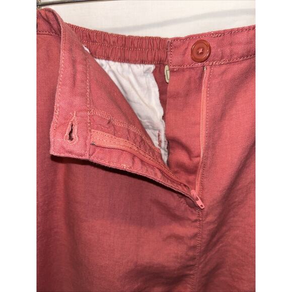 LL Bean Mauve Linen Shorts Women's 18w Elastic Waist Slash Pockets Beach Cruise - Picture 6 of 13